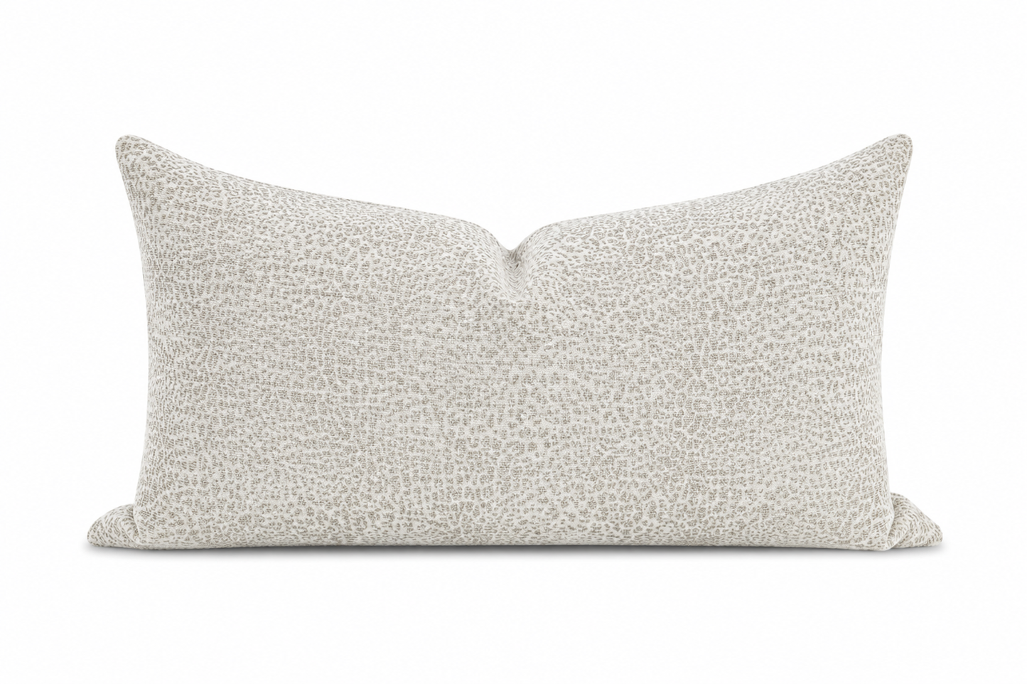 Textured gray pillow on a white background