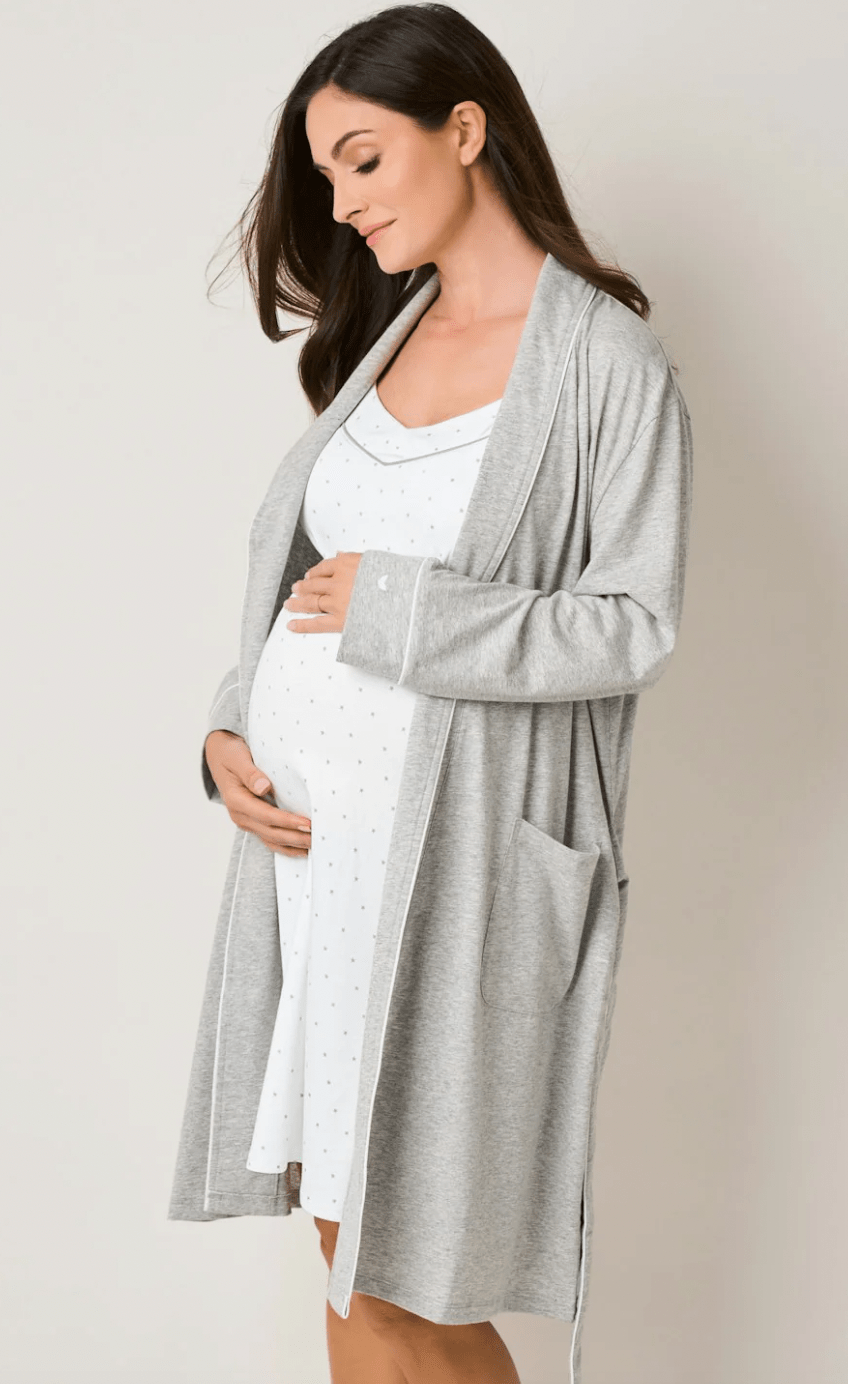 WOMEN'S LUXE PIMA ROBE - Heather Gray - Shannan Bower Home