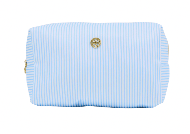 Stripe Toiletry Bag - Blue