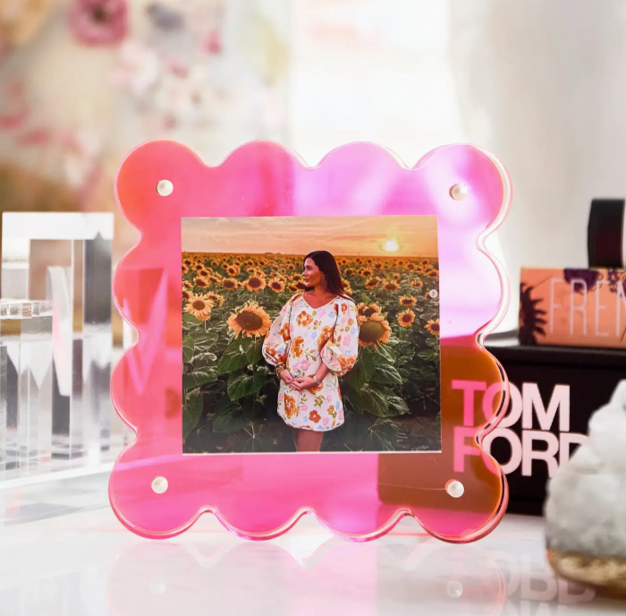 NEON PINK MINI ACRYLIC PICTURE FRAME