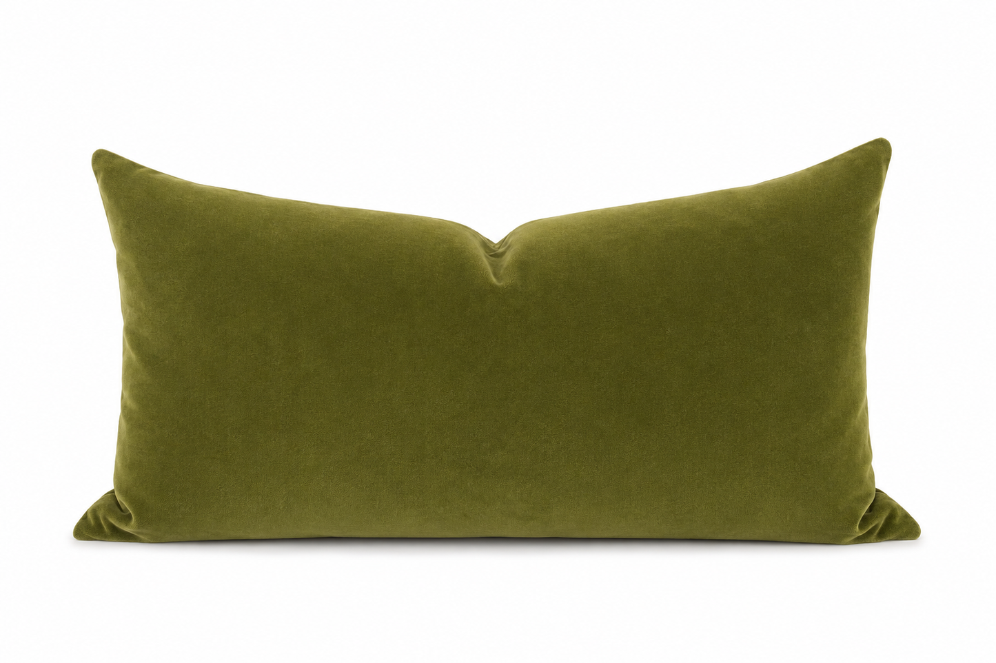 Green pillow on a white background
