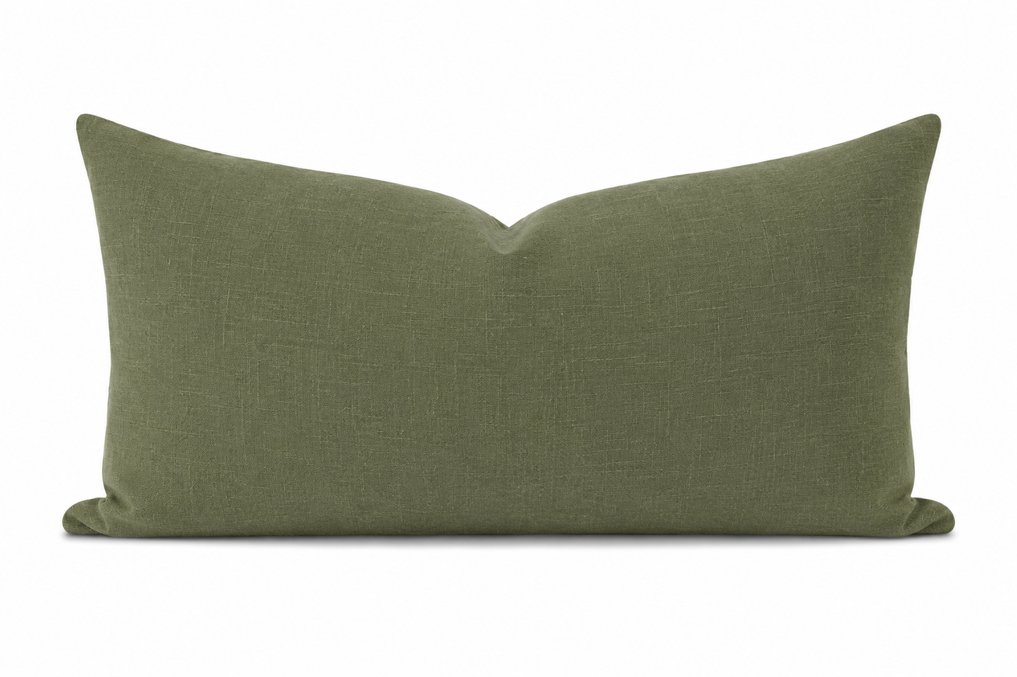 Green pillow on a white background