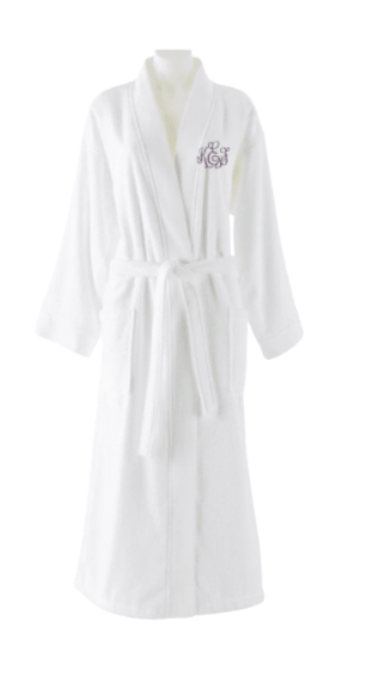 White robe with embroidery on a white background