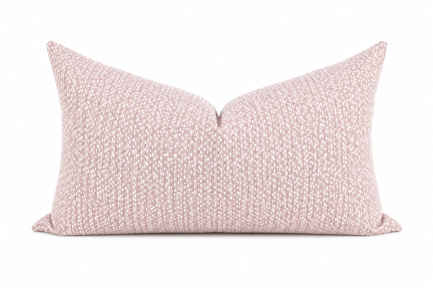 Pink textured pillow on a white background