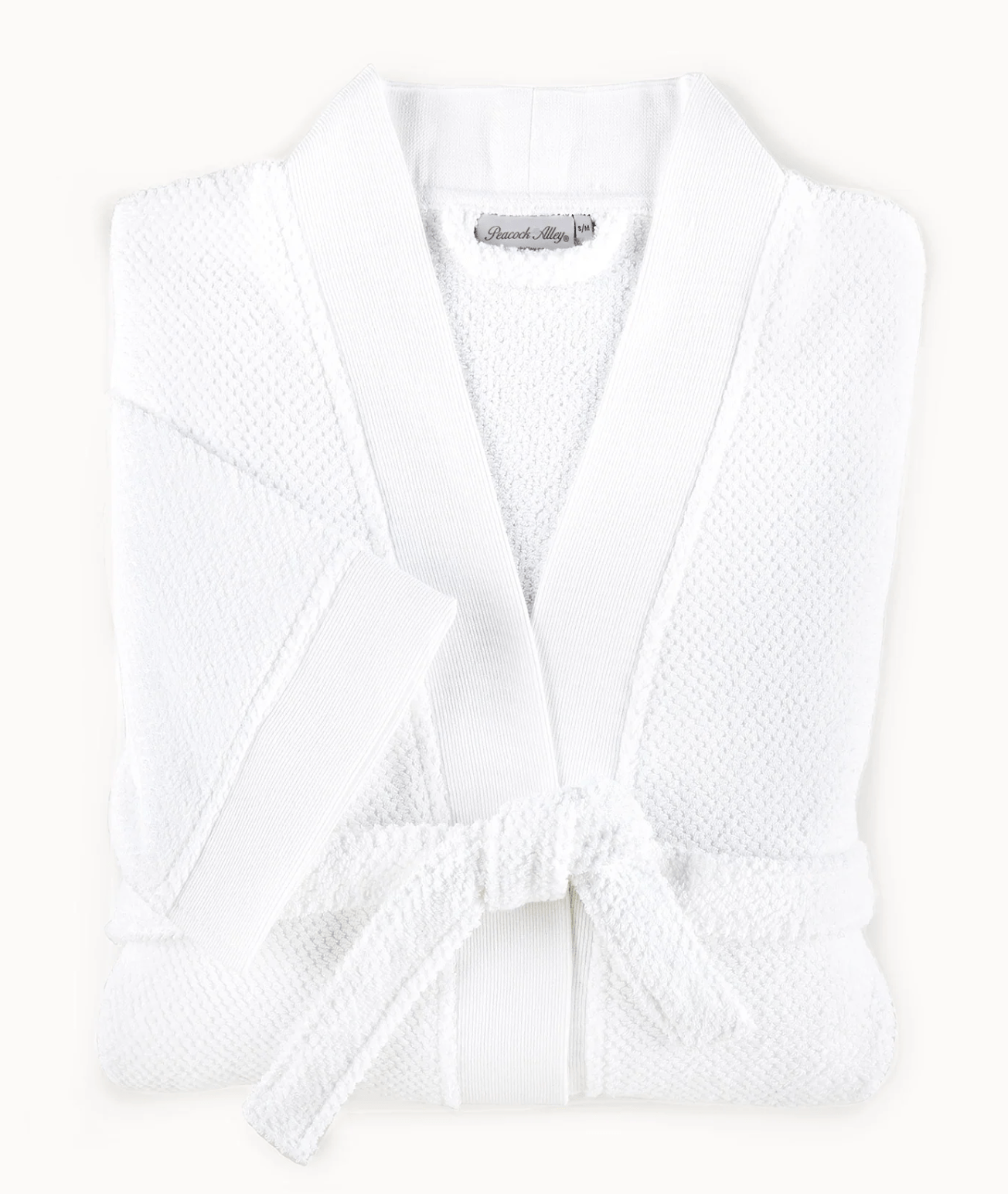 WOMEN'S JUBILEE TEXTURED BATHROBE -White long, textured robe, product image