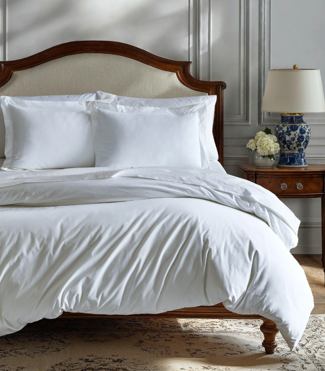 LUXE WHITE SATEEN SHEET SET