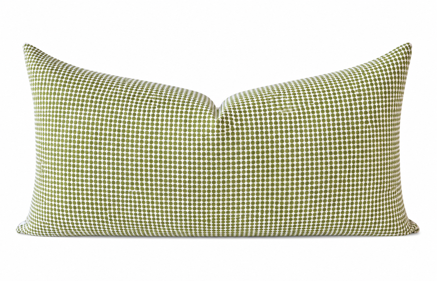 Green Lumbar Pillow on white background