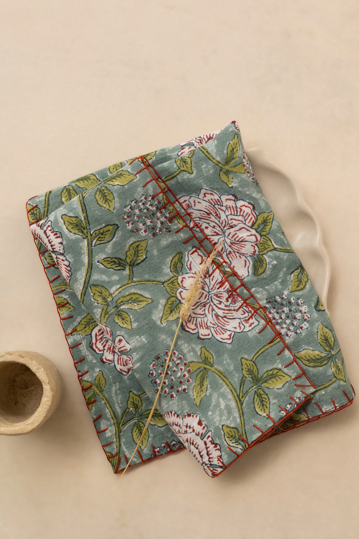 Verdant Blue Linen Napkins | S/2