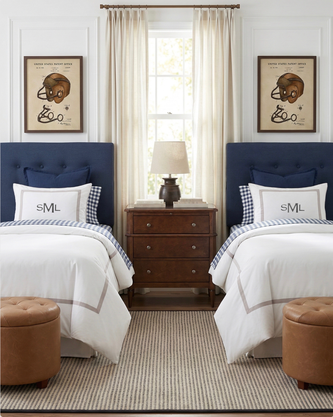 The Samuel collegiate dorm room collection windowpane bedding and classic accessories