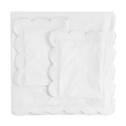 Simone White Scallop Embroidered Bedding Bundle
