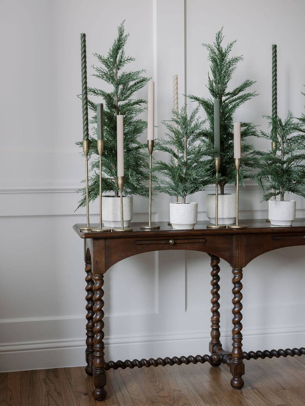 HANDCRAFTED ANTIQUE BRASS CANDLESTICK - (S/3) - Shannan Bower Home