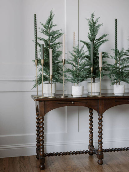 HANDCRAFTED ANTIQUE BRASS CANDLESTICK - (S/3) - Shannan Bower Home