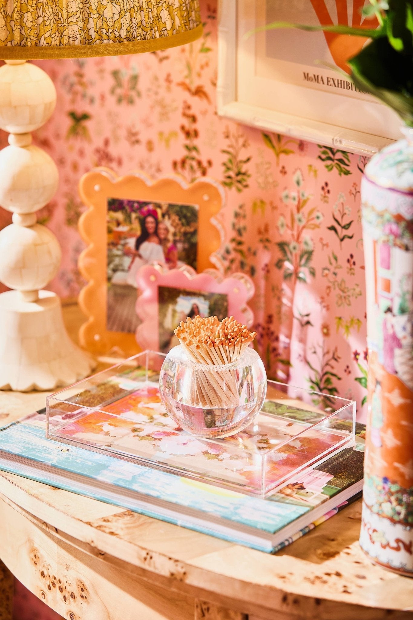 ACRYLIC ROUND MATCH STRIKER | Orange -  Product image highlighting color, material, and overall design. Bower Home