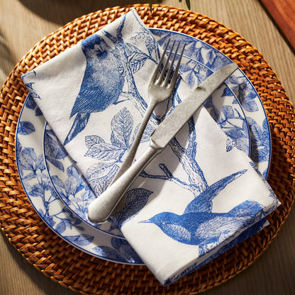 ARBOR BIRDS DINNER NAPKIN BLUE ( Set of 4 )  Product image highlighting color, material, and overall design