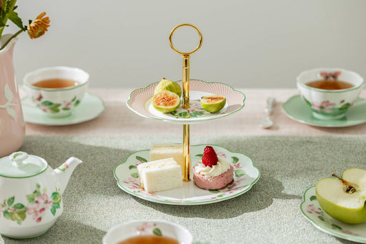 Apple Blossom Bone China 2-Tier 8“ Server