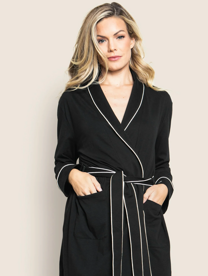 WOMEN'S LUXE PIMA ROBE - Black