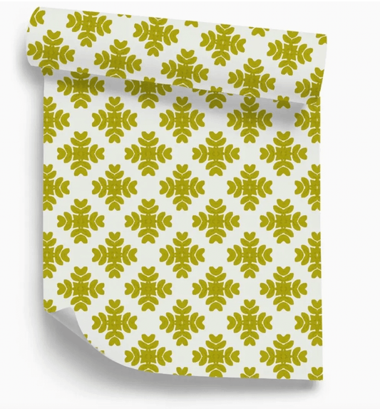 Citrine peel and stick wallpaper — Laura Park Brushstrokes pattern detail