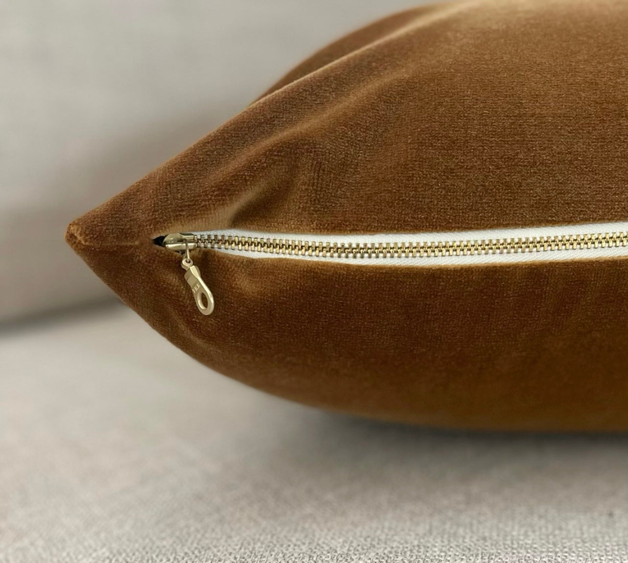 Cognac Velvet Pillow