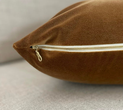 Cognac Velvet Pillow
