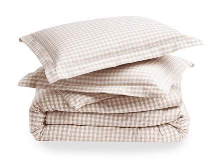 LUXE GINGHAM PERCALE DUVET SET - Product image highlighting color, material, and overall design.Shannan Bower Home