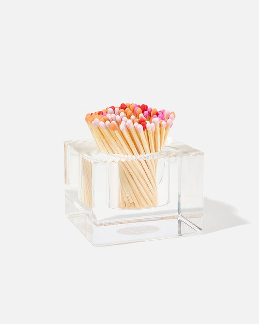 Colorful Decorative Matches in Acrylic Match Holder | Sunset Matches