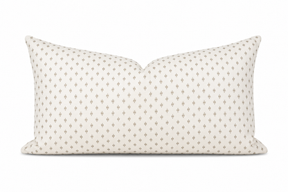 Decorative pillow with subtle pattern on a white background