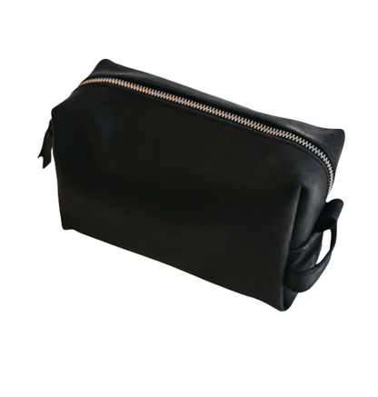 Handcrafted leather dopp kit for men in black — Shannan Bower Home