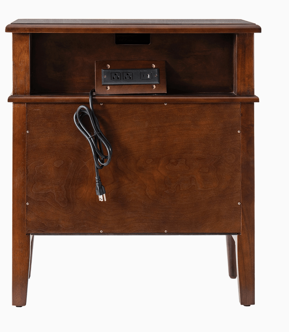 Walnut dresser nightstand for dorm styled in Heritage Dorm room — Shannan Bower Home