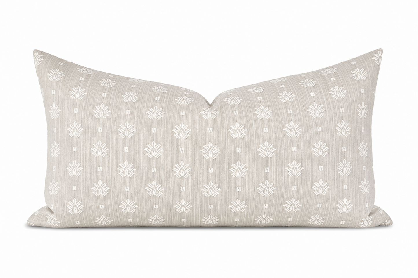 Decorative pillow with floral pattern on a white background