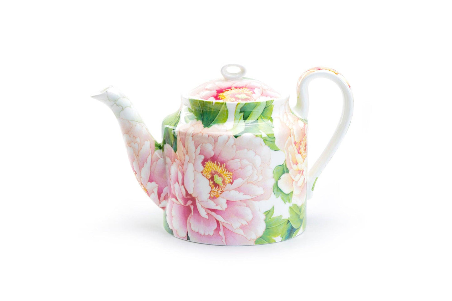 Teapot with floral design on a white background