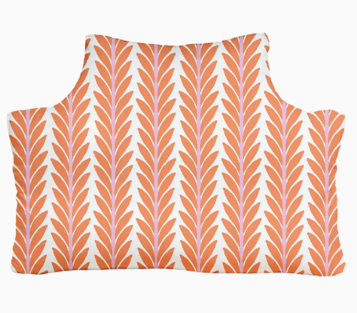 Decorative headboard pillow by laura park for dorm beds with a leaf pattern on a white background