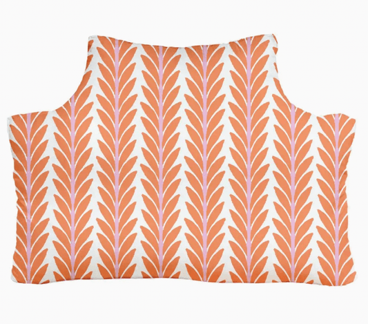 Decorative headboard pillow by laura park for dorm beds with a leaf pattern on a white background