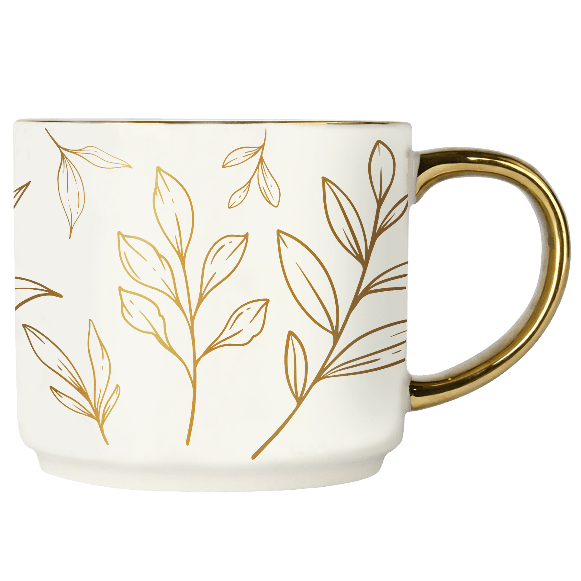 GOLD LEAVES COFFEE MUG - Shannan Bower Home