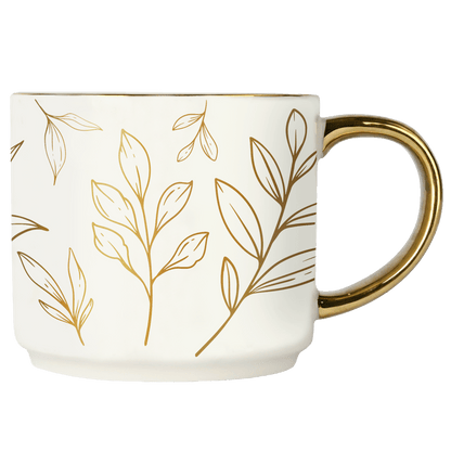 GOLD LEAVES COFFEE MUG - Shannan Bower Home