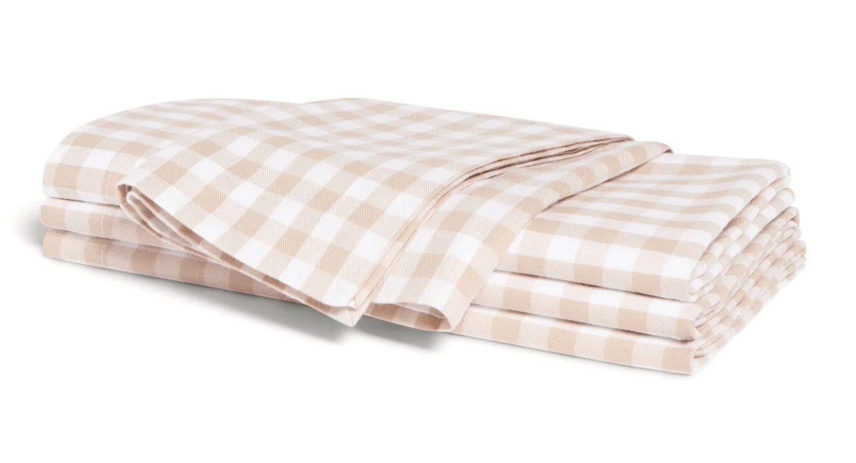 GINGHAM CAMEL NAPKINS ( Set of 4 ) - Shannan Bower Home