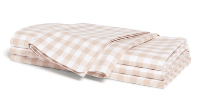 GINGHAM CAMEL NAPKINS ( Set of 4 ) - Shannan Bower Home