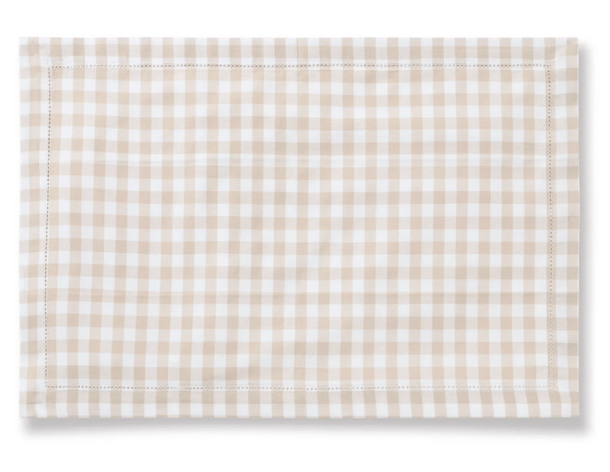 GINGHAM CAMEL PLACEMAT ( Set of 4 ) - Shannan Bower Home