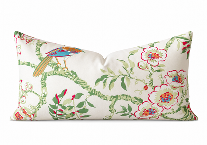 Floral Lumbar Pillow on a white background