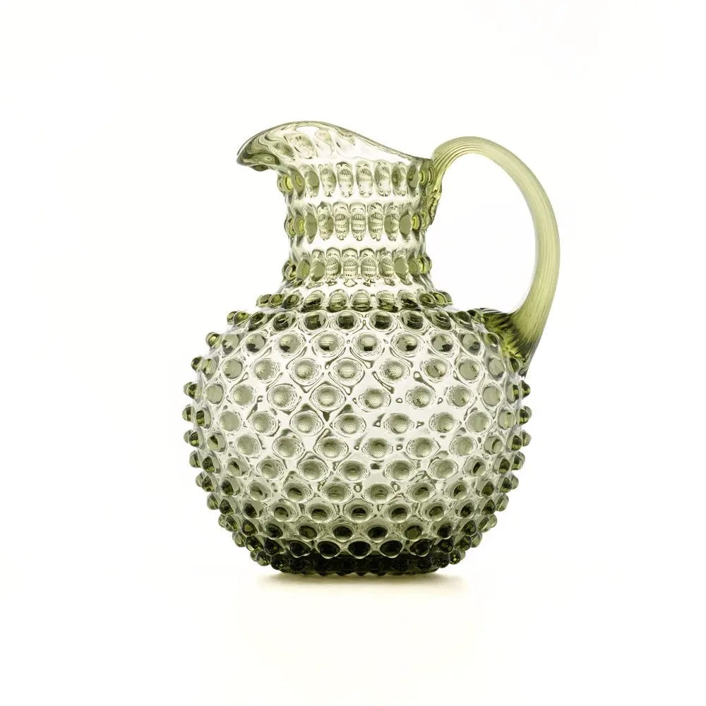 Moss Hobnail Glass Pitcher