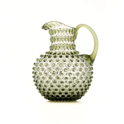 Moss Hobnail Glass Pitcher
