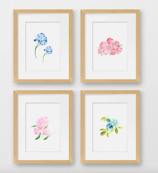 4 Piece Hydrangea Wall Collection