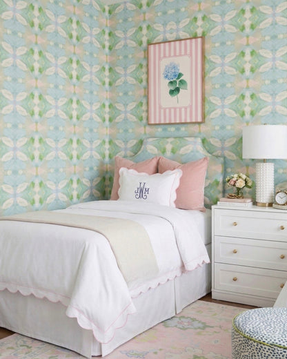 Jillian Pink Scallop Embroidered Bedding Bundle