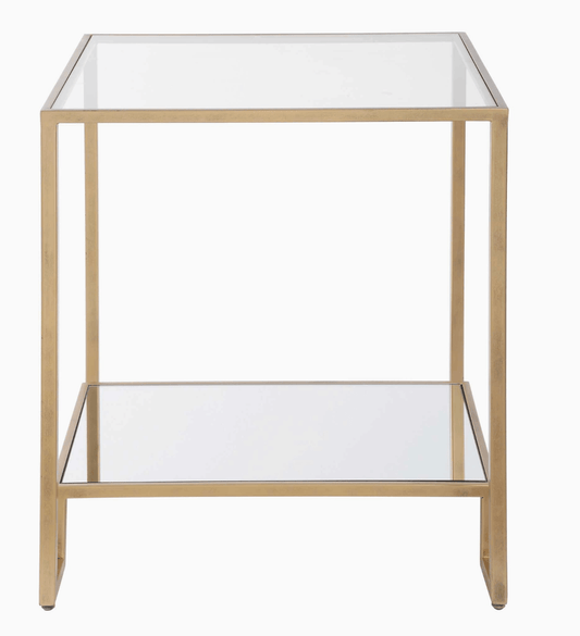 Antique Gold Nightstand / End Table