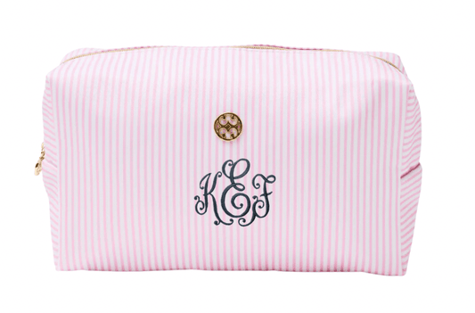 Stripe Toiletry Bag - Pink