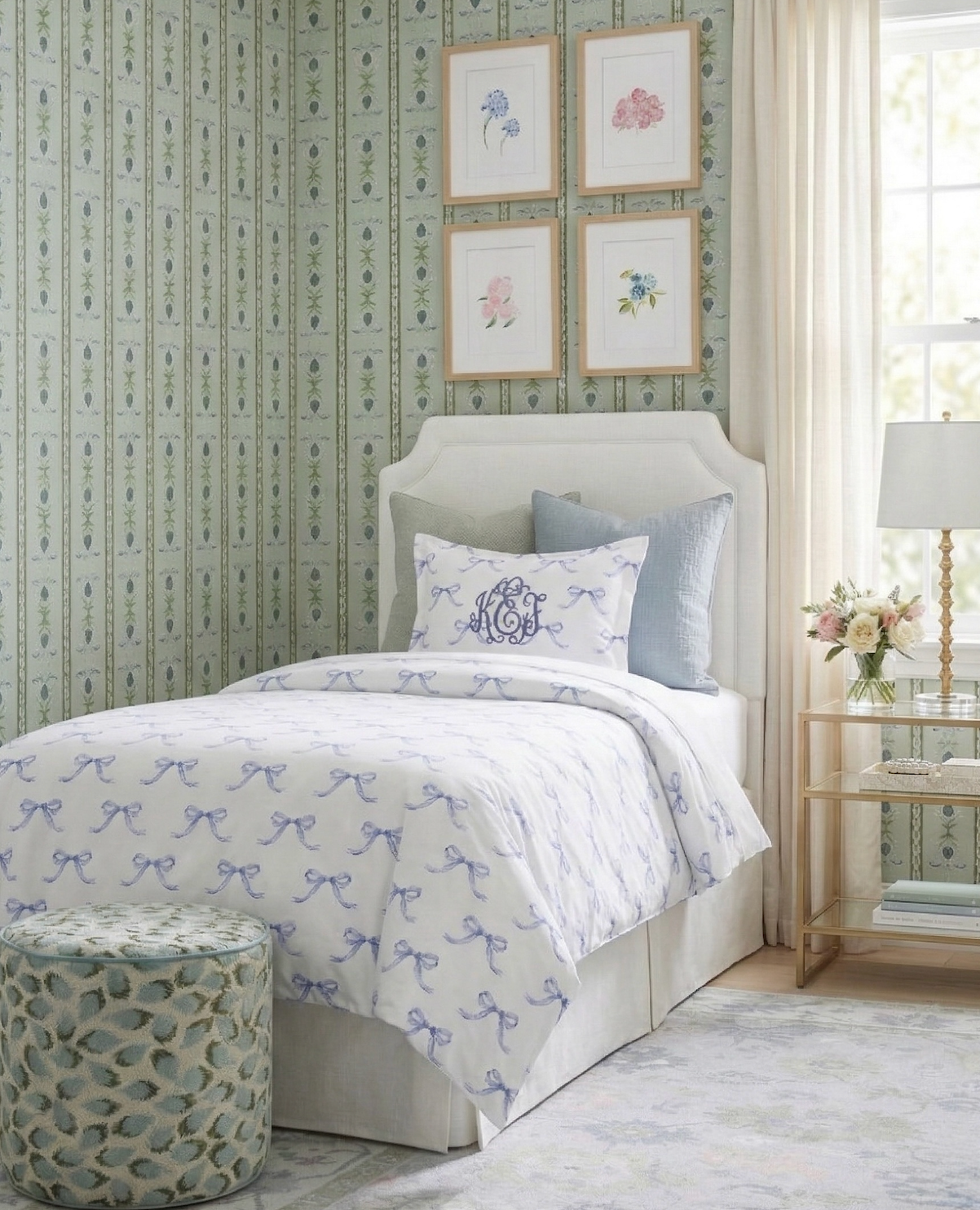 Kinsley Blue Bows Bedding Bundle