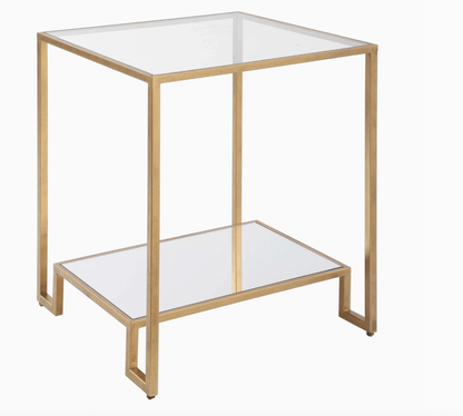Antique Gold Nightstand / End Table