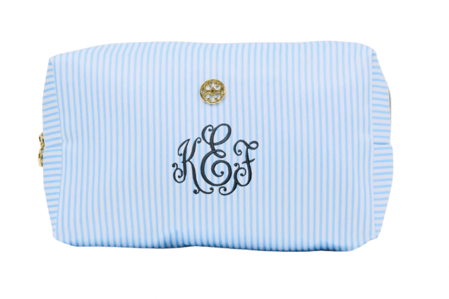 Stripe Toiletry Bag - Blue