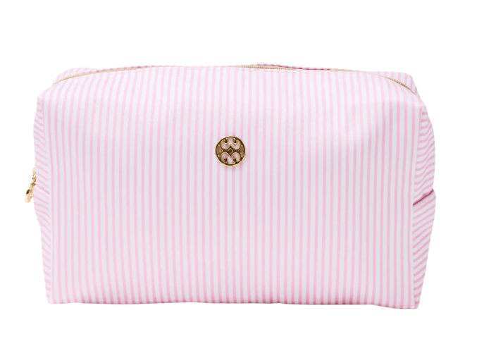 Stripe Toiletry Bag - Pink