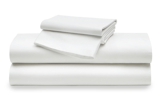 LUXE WHITE SATEEN SHEET SET Product image highlighting color, material, and overall design.Shannan Bower Home