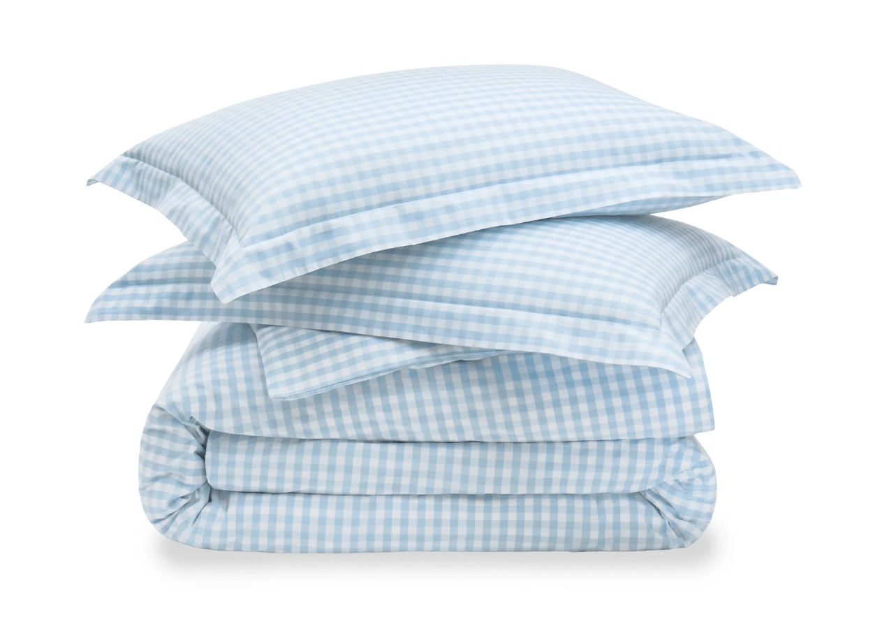 LUXE GINGHAM PERCALE DUVET SET - Product image highlighting color, material, and overall design.Shannan Bower Home
